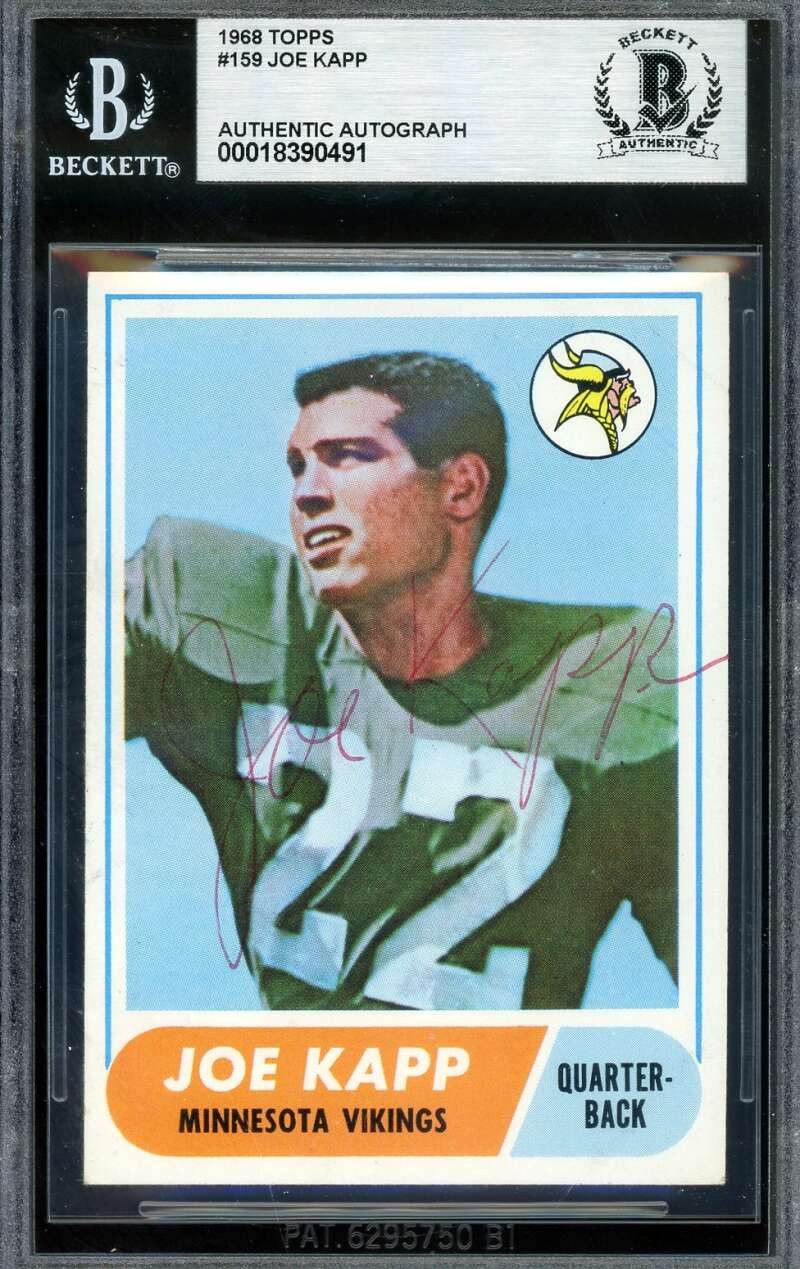 Joe Kapp Beckett BAS Vintage Signed 1968 Topps Rookie Autograph