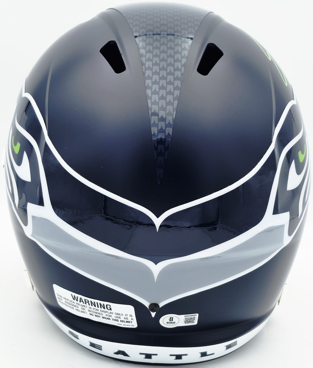 Nick Emmanwori Auto Seahawks Blue Full Size Speed Replica Helmet Beckett Witness