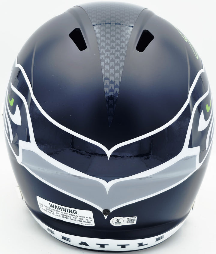 Nick Emmanwori Auto Seahawks Blue Full Size Speed Replica Helmet Beckett Witness