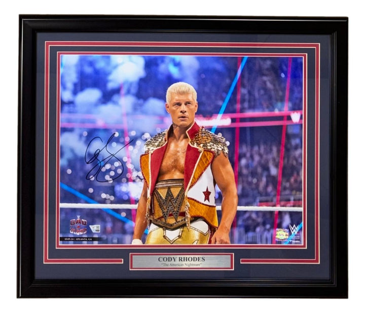 Cody Rhodes Signed Framed 16x20 WWE Bad Blood Photo Fanatics