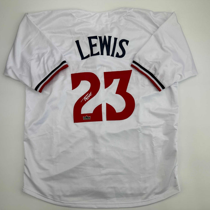 Facsimile Autographed Royce Lewis Minnesota White Reprint Jersey Size Men's XL