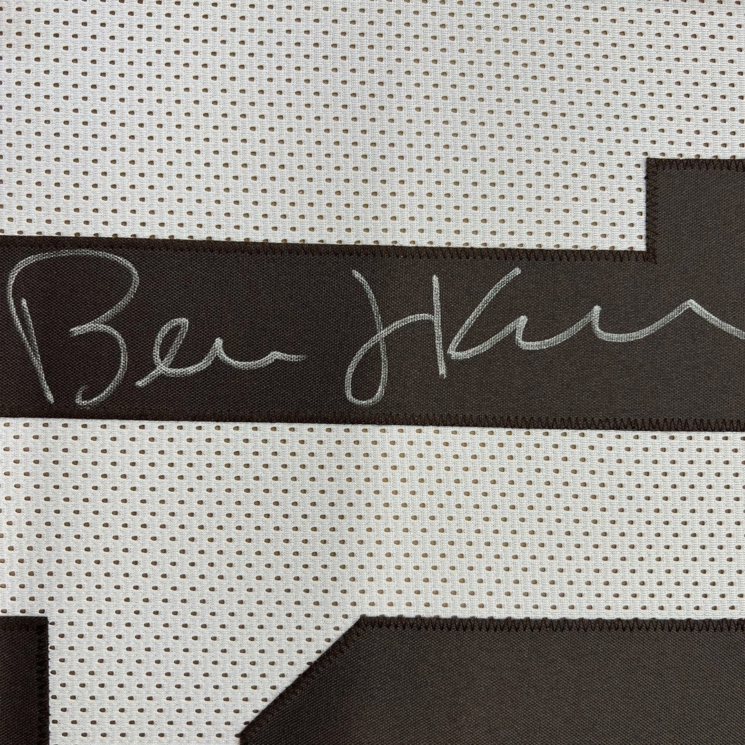 Framed Autographed/Signed Bernie Kosar 35x39 Cleveland White Jersey JSA COA