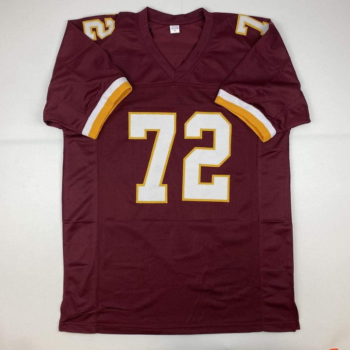 Autographed/Signed Dexter Manley Washington Burgundy Jersey JSA COA