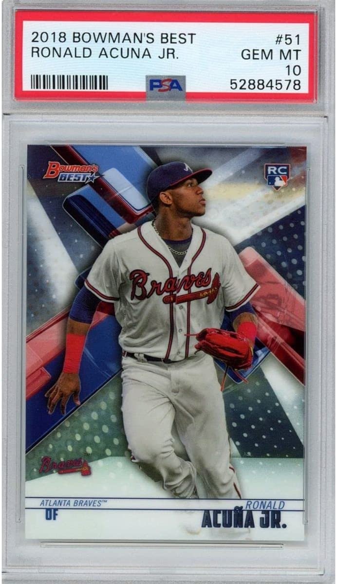 Graded 2018 Bowman's Best Ronald Acuna Jr. #51 Rookie Card PSA 10