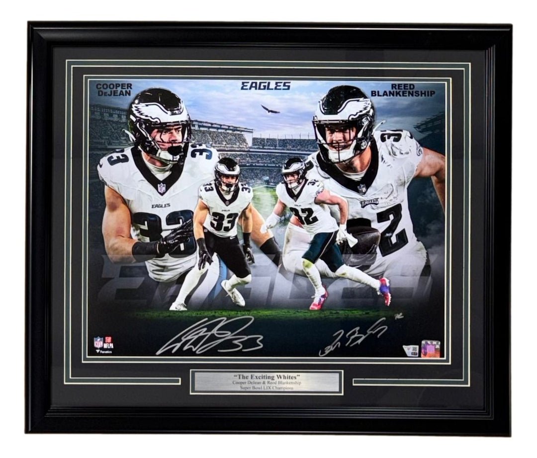 Cooper DeJean Reed Blankenship Signed Framed 16x20 Eagles Photo 2 Fanatics