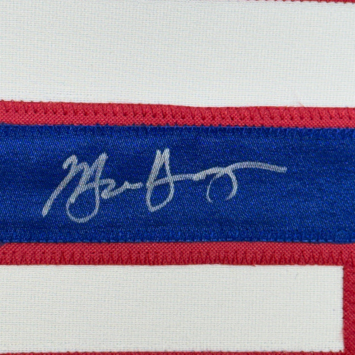 Framed Autographed/Signed Michael Young 35x39 Texas White Jersey JSA COA