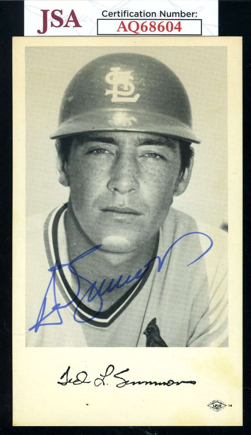 Ted Simmons JSA Cert Signed  Team Issued 3x6 Photo Autograph Cardinals