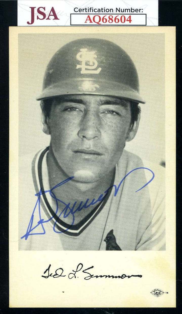 Ted Simmons JSA Cert Signed  Team Issued 3x6 Photo Autograph Cardinals