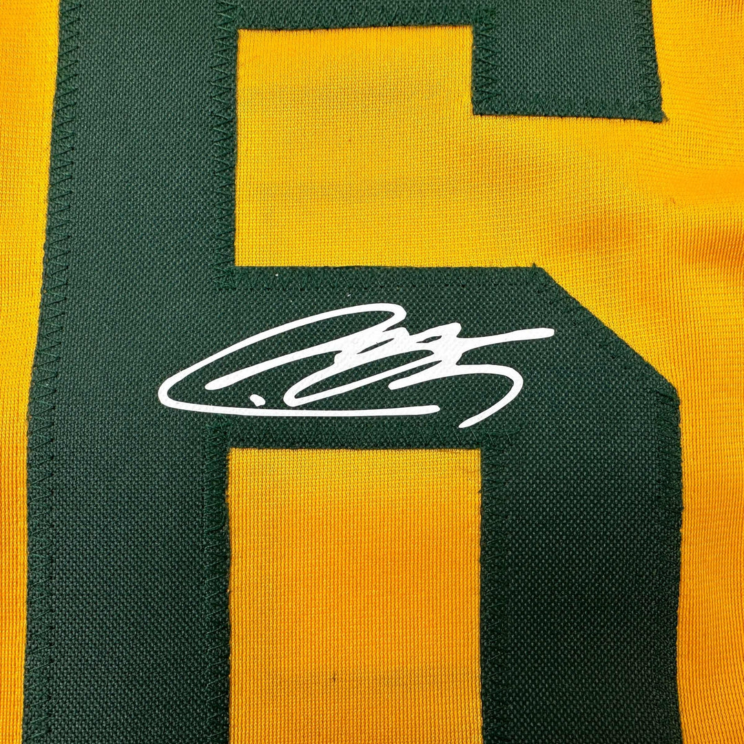 Facsimile Autographed Roberto Carlos Brazil Yellow World Cup Reprint Jersey XL