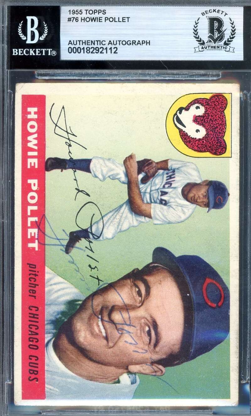 Howie Pollet Beckett BAS Signed 1955 Topps Autograph