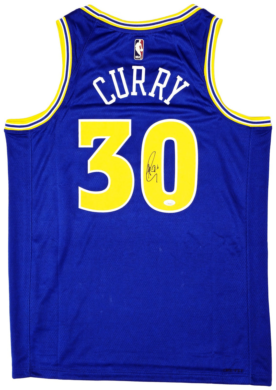 Warriors Stephen Curry Auto Blue Nike Swingman Classic Jersey Size 48 JSA