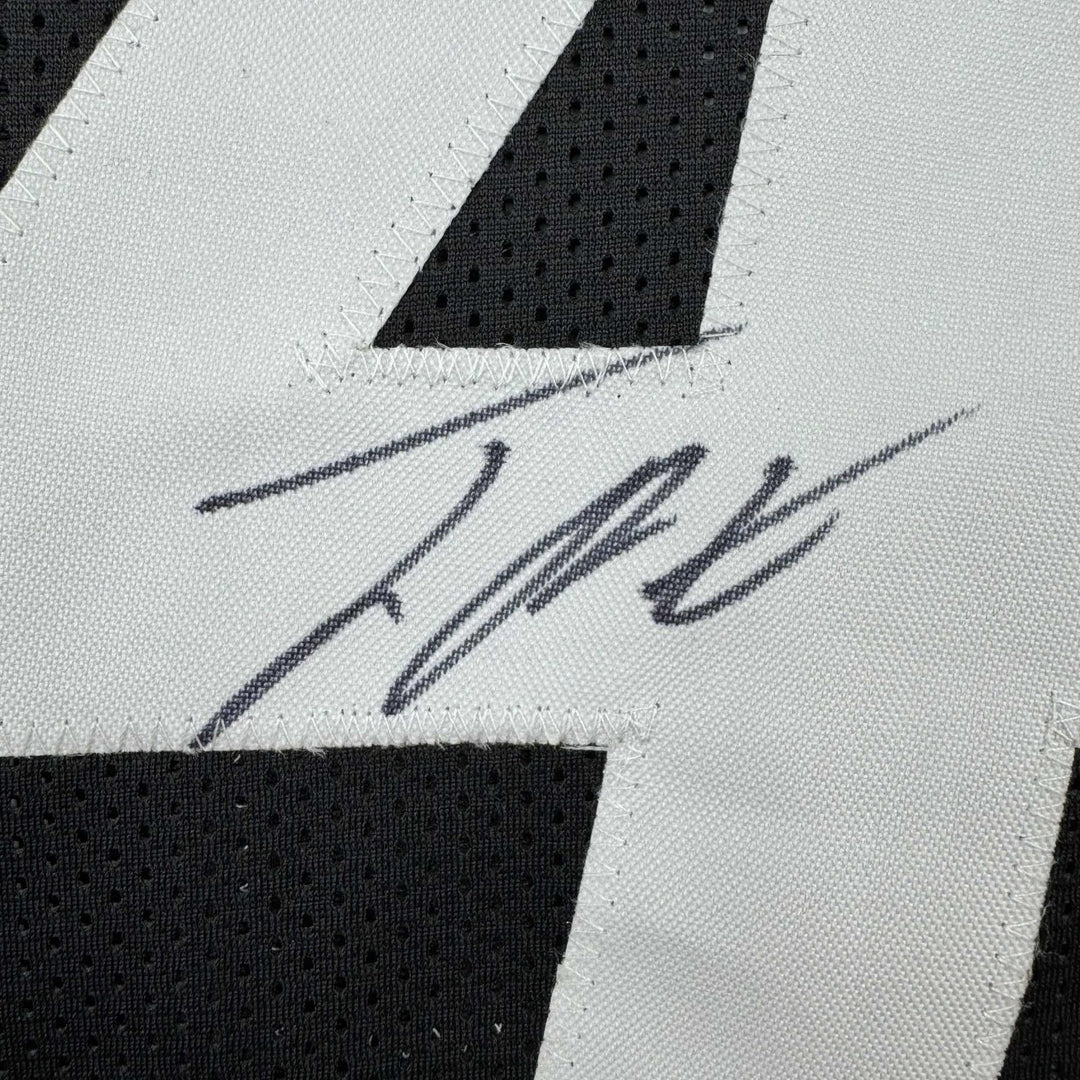 Framed Signed Joey Porter Jr. 35x39 Pittsburgh Black Jersey JSA COA