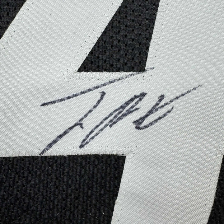 Framed Signed Joey Porter Jr. 35x39 Pittsburgh Black Jersey JSA COA