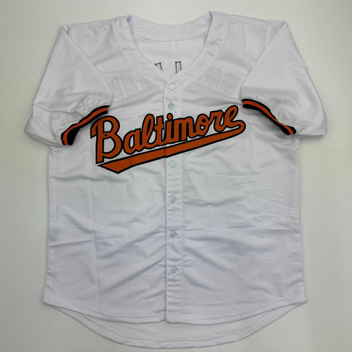 Facsimile Autographed Jackson Holliday Baltimore White Reprint Jersey Men's XL