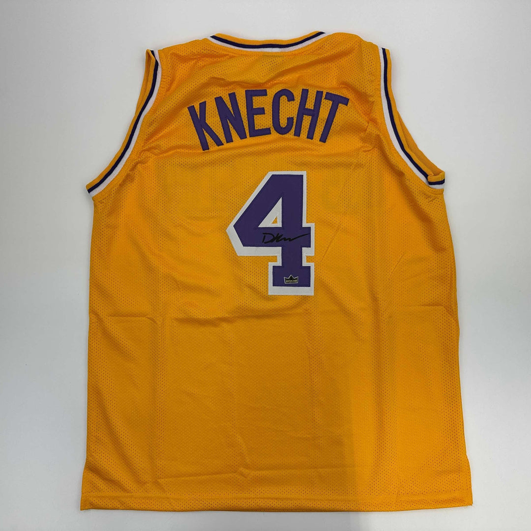 Facsimile Autographed Dalton Knecht Los Angeles LA Yellow Reprint Jersey Mens XL