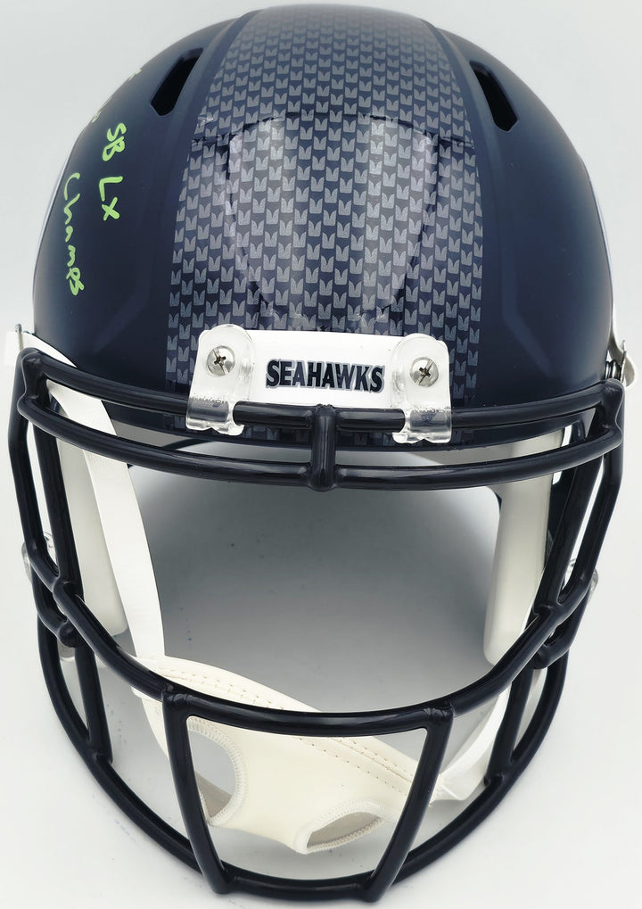 Julian Love Signed Seattle Seahawks Blue Full Size Speed Replica Helmet MCS Holo