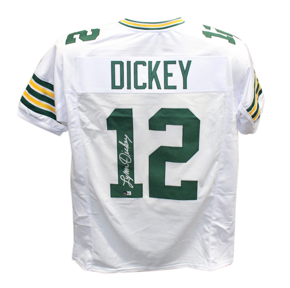 Lynn Dickey Autographed/Signed Pro Style XL White Jersey Beckett 41020