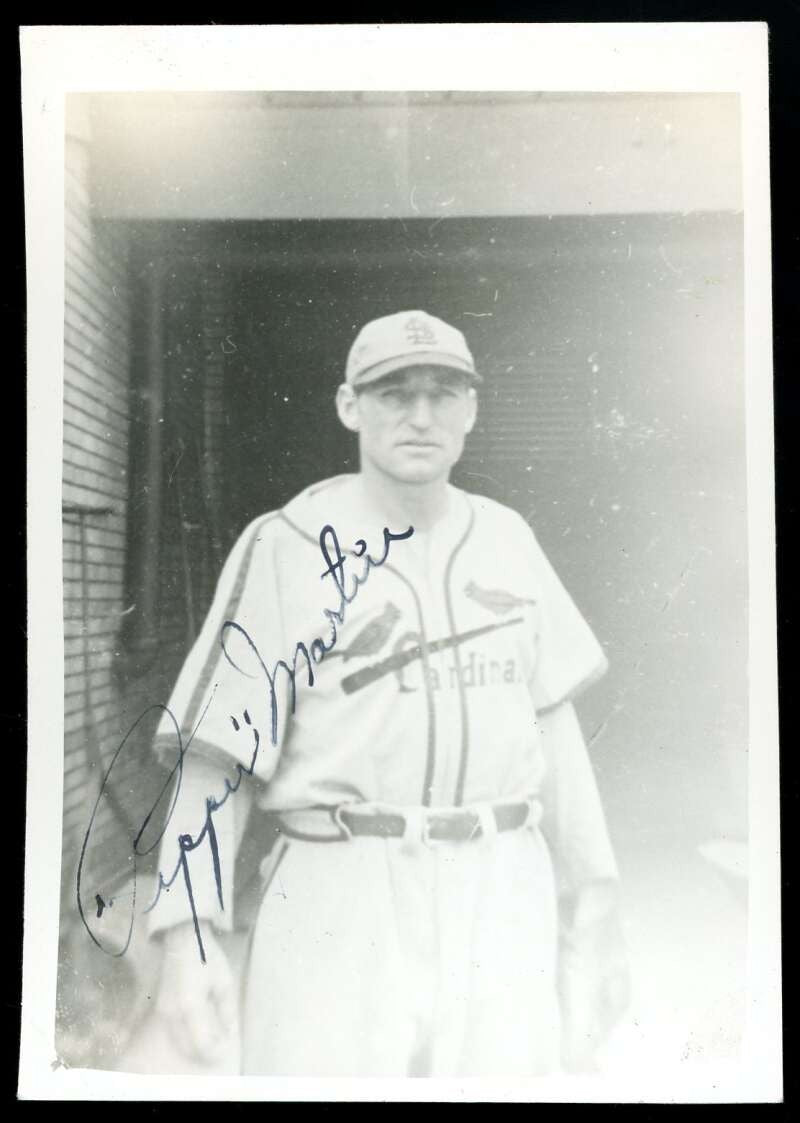 Pepper Martin PSA DNA Signed 4x5 Original Cardinals Photo Autograph