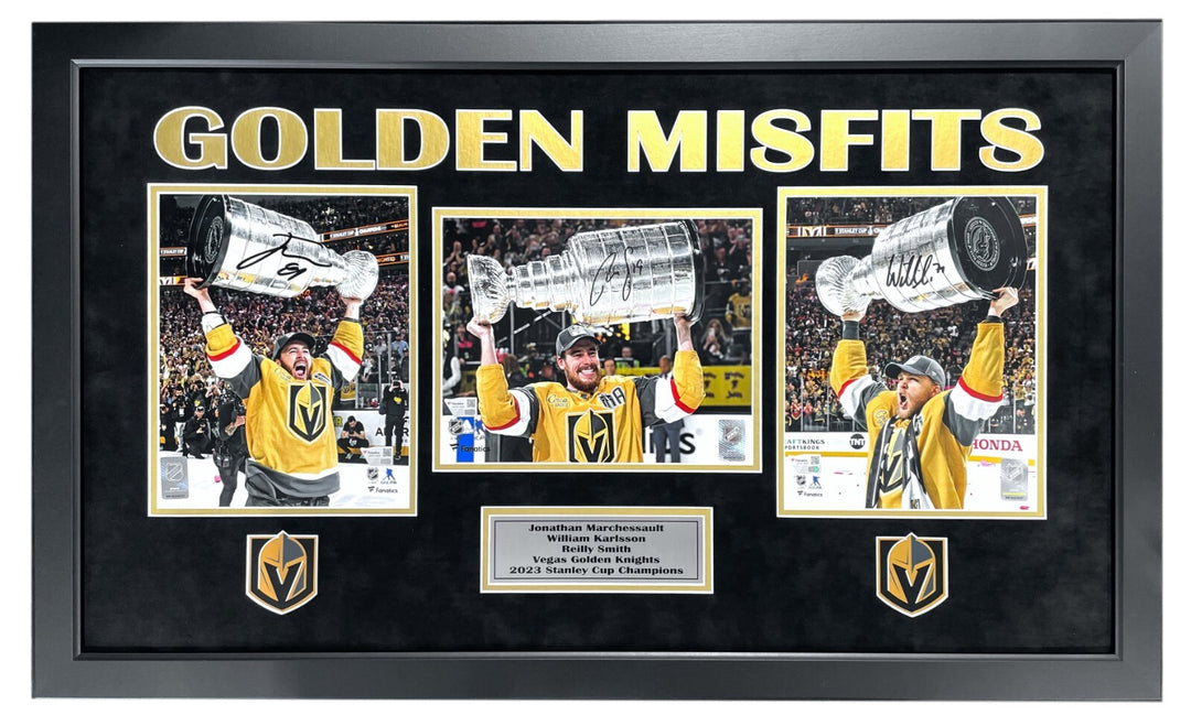 Marchessault Karlsson Smith Signed Framed Vegas Golden Knights Misfits 8x10 COA