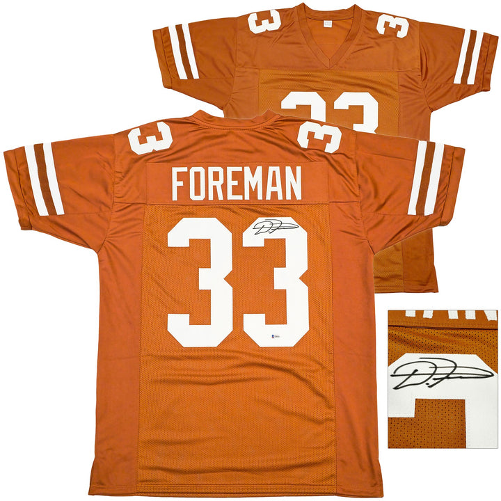Texas Longhorns D'Onta Foreman Autographed Signed Orange Jersey Beckett Witness