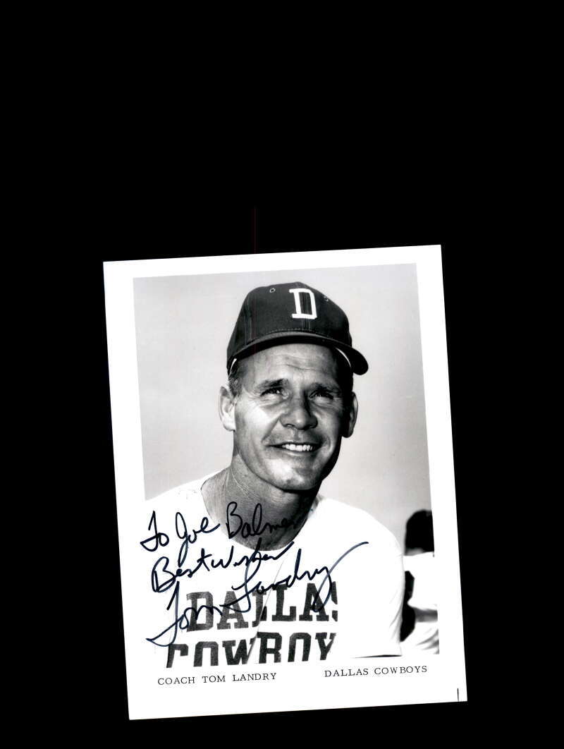 Tom Landry PSA DNA Signed Coa 5x7 Autograph Photo Cowboys