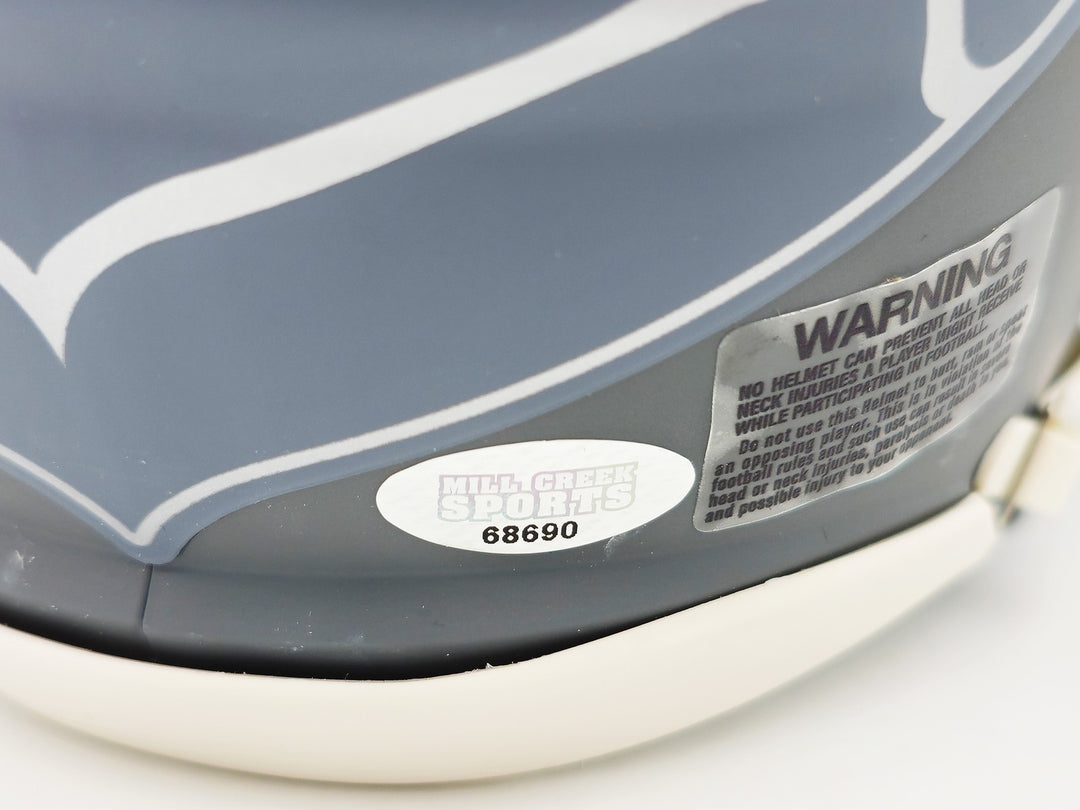 Devon Witherspoon Auto Seahawks Slate Silver Speed Replica Mini Helmet MCS Holo