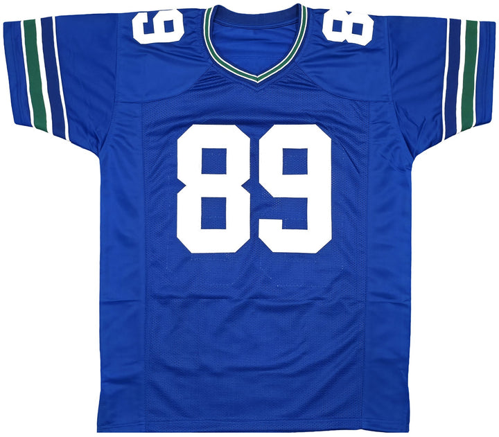 Seattle Seahawks Brian Blades Signed Throwback Blue Jersey MCS Holo