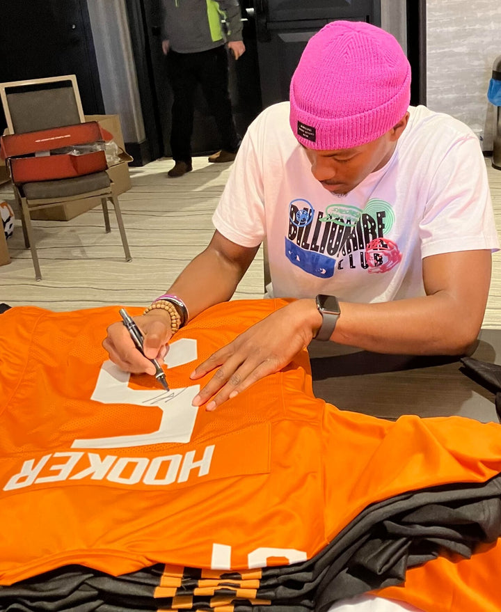 Hendon Hooker signed Tennessee Orange Custom Stitched College FB Jersey #5- JSA