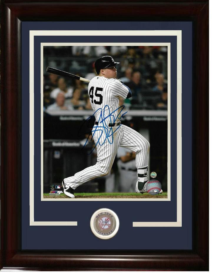 Luke Voit signed 8x10 photo framed Yankees coin Rookie Steiner COA