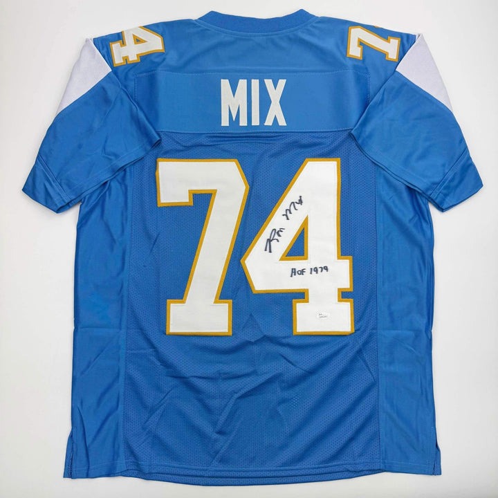 Autographed/Signed RON MIX "HOF 1979" San Diego Powder Blue Jersey JSA COA Auto