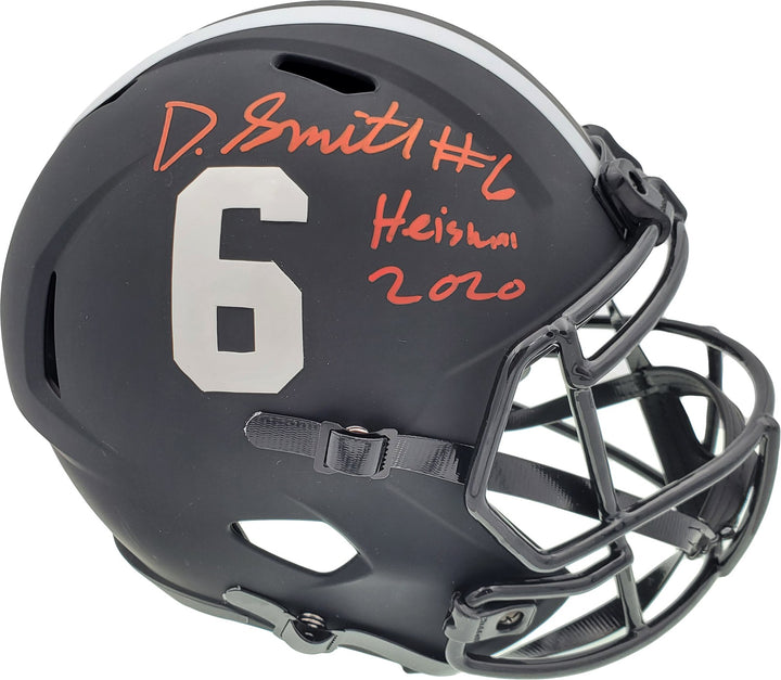 Devonta Smith Auto Alabama Tide Eclipse Black FS Rep Helmet Heisman 2020 BAS