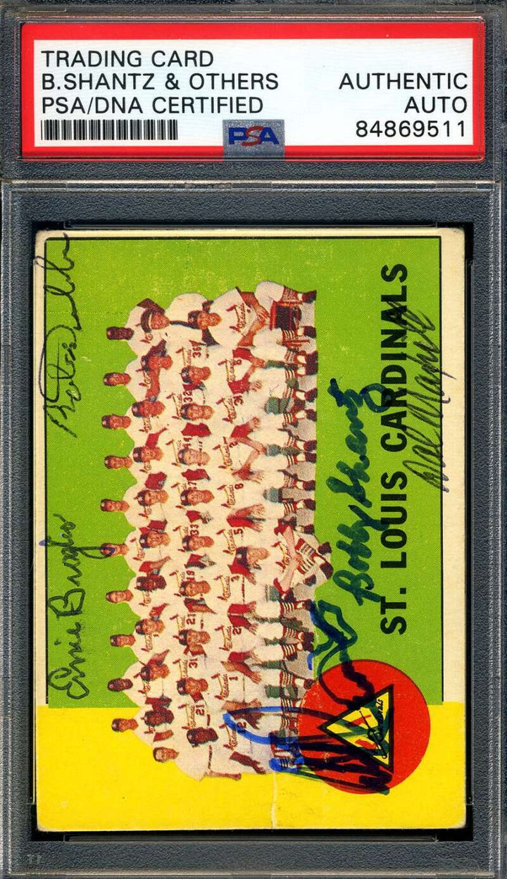 Bobby Shantz and Others PSA DNA Signed By 5 1963 Topps Team Autograph