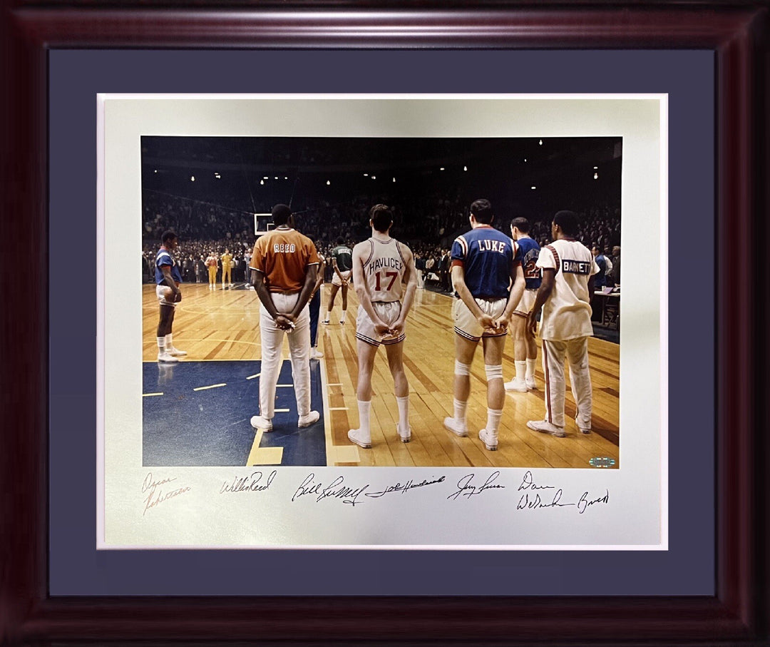 1968 NBA All Star game Msg signed photo framed Willis Reed Bill Russell Steiner