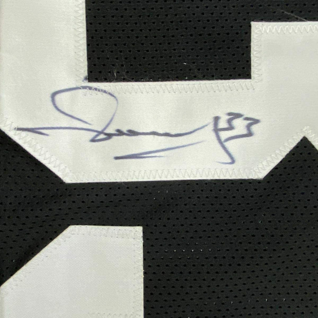 FRAMED Signed MERRIL HOGE 35x39 Pittsburgh Black Jersey JSA COA Auto