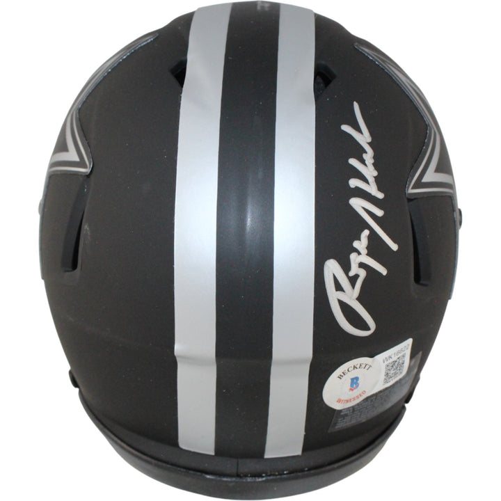 Roger Staubach Autographed Dallas Cowboys Eclipse Mini Helmet HOF Beckett 53675