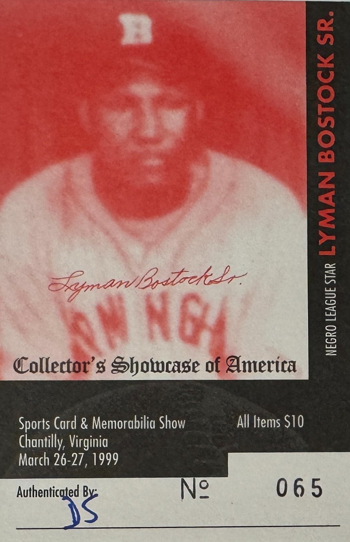 Lyman Bostock Sr. signed Winnipeg Buffaloes Negro League 8x10 Photo Framed -COA