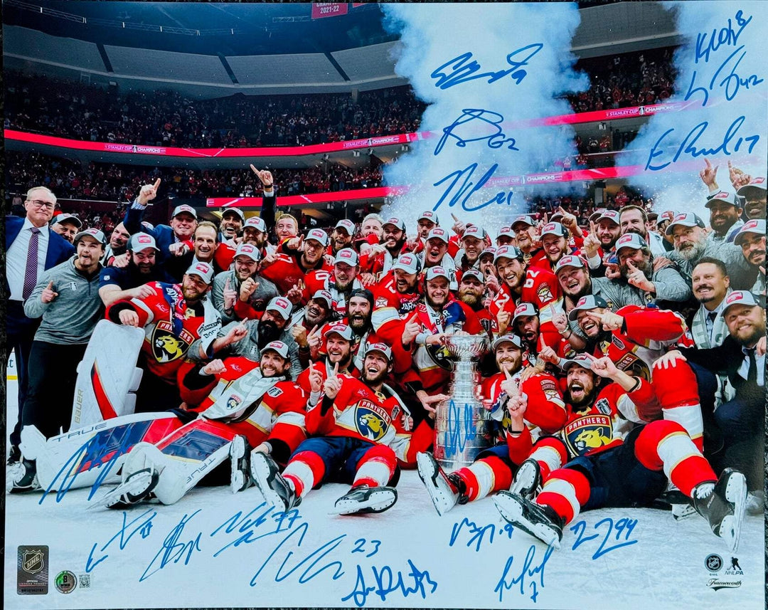 2023-24 Florida Panthers Multi Signed Stanley Cup Champions 16x20 Photo (Beckett