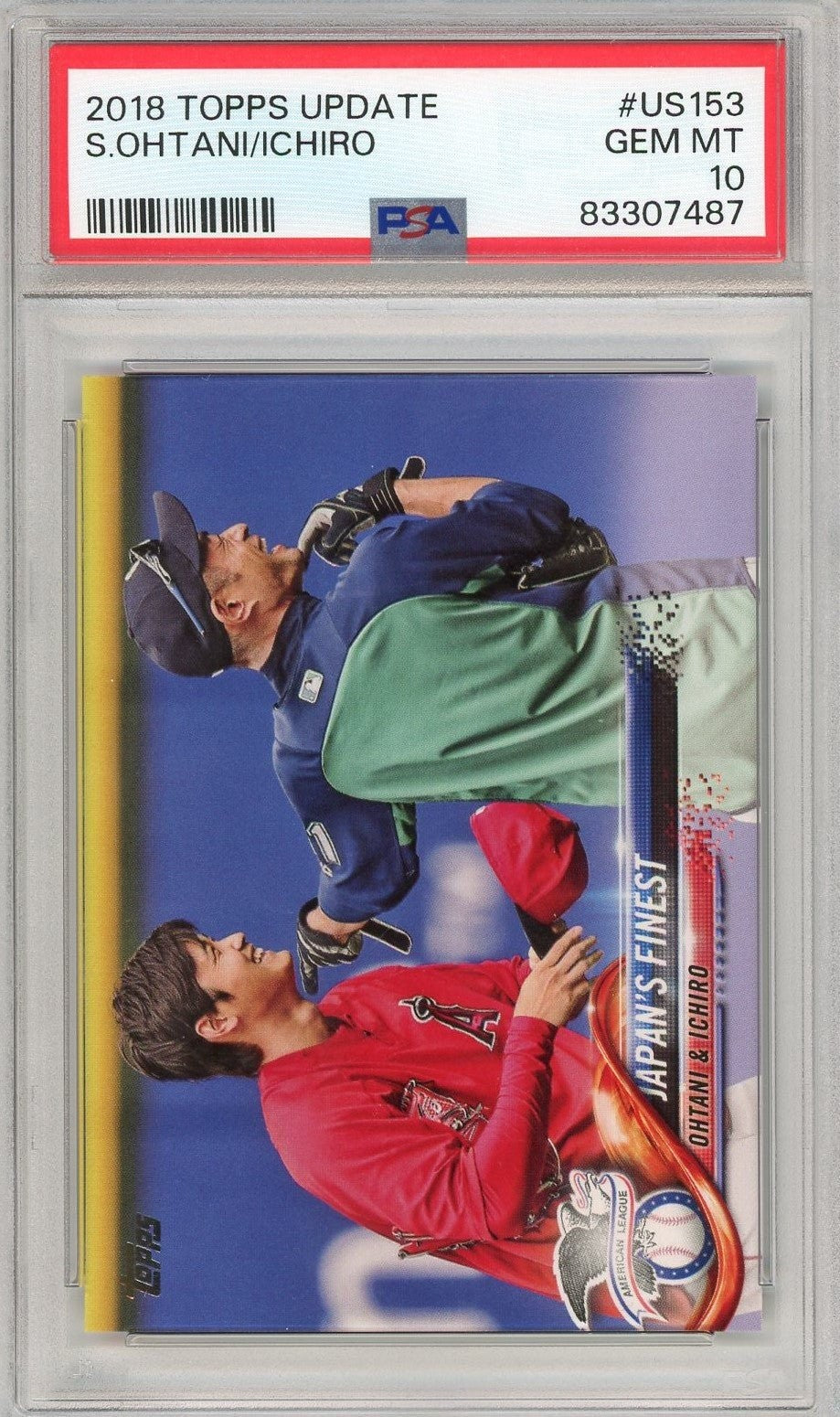 Graded 2018 Topps Update Shohei Ohtani/Ichiro Suzuki #US153 Card PSA 10