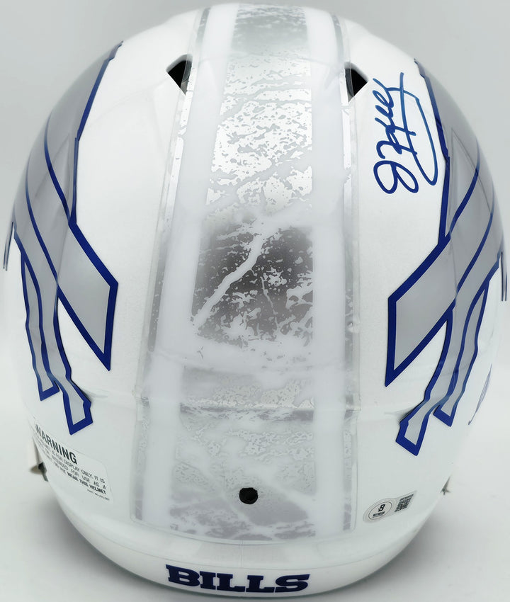 Jim Kelly, Thomas & Reed Auto Bills Rivalries White Full Size Replica Spd Helmet
