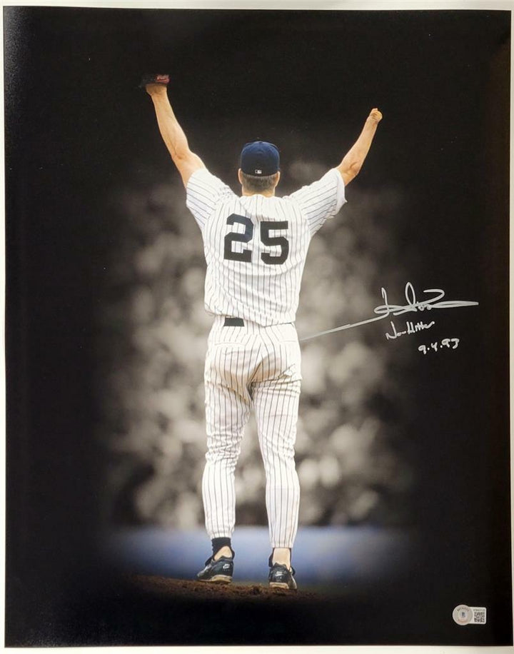 Jim Abbott signed "No Hitter" 16x20 Photo 2 Autograph ~ Beckett BAS Witness