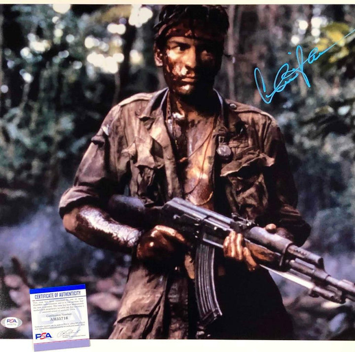 Charlie Sheen autograph Platoon signed 16x20 movie photo PSA/DNA COA