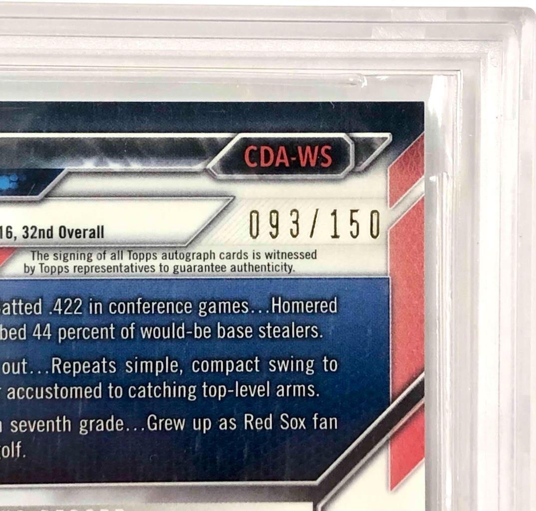 2016 Bowman Draft Chrome RC Will Smith rookie Blue Refractor/150 BGS 9.5 Auto 10