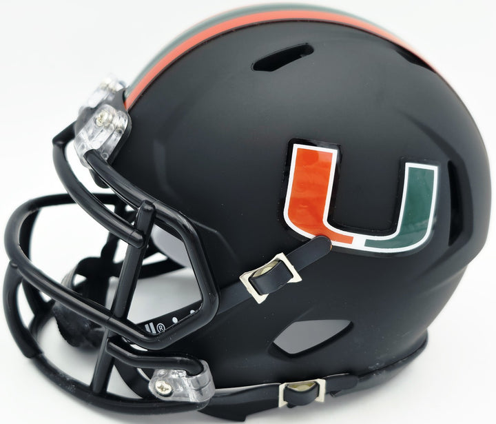 Bernie Kosar Auto Hurricanes Black Nights Alternate Speed Mini Helmet JSA Wit