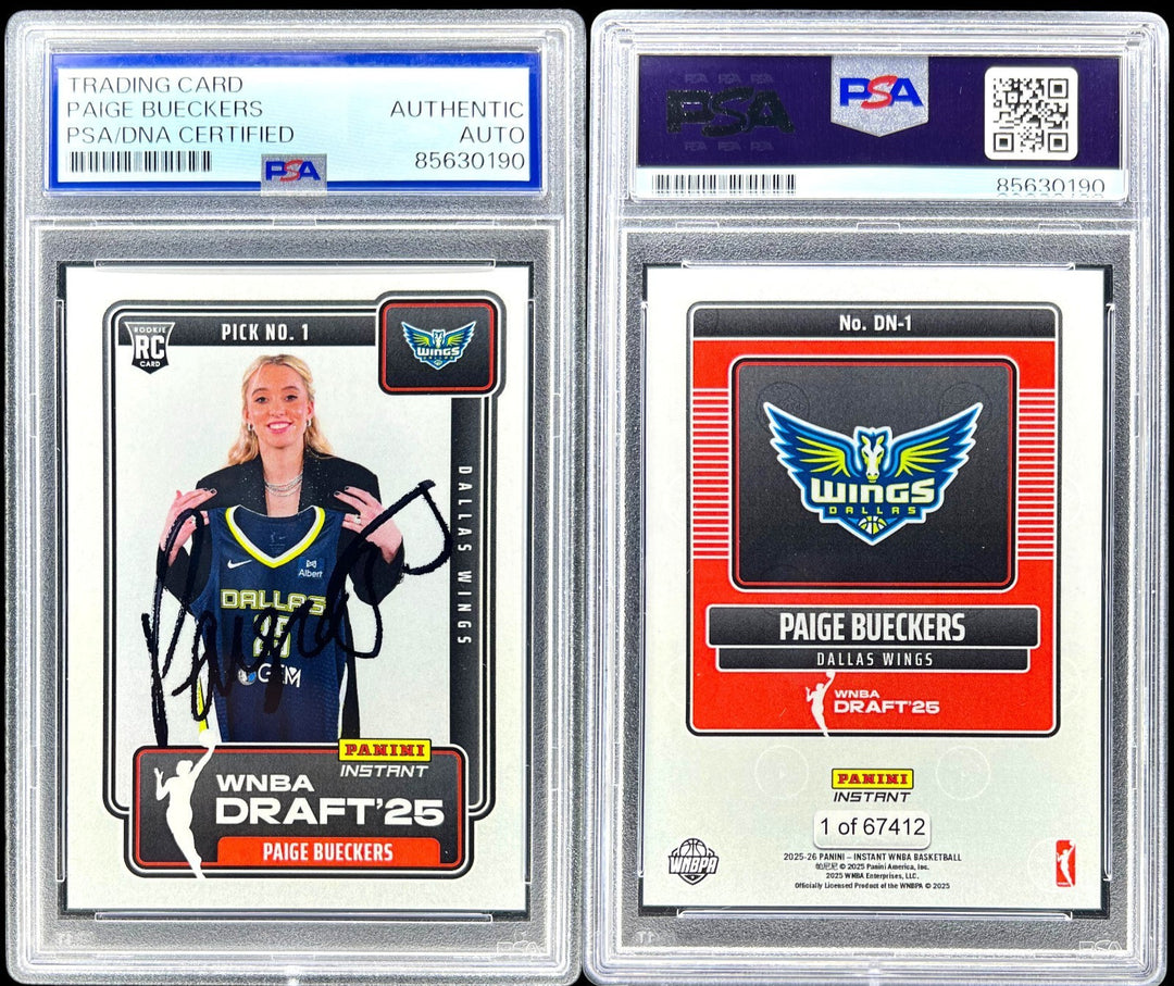 2025 Instant PAIGE BUECKERS Draft Night WNBA Signed PSA Auto Rookie Card #DN1