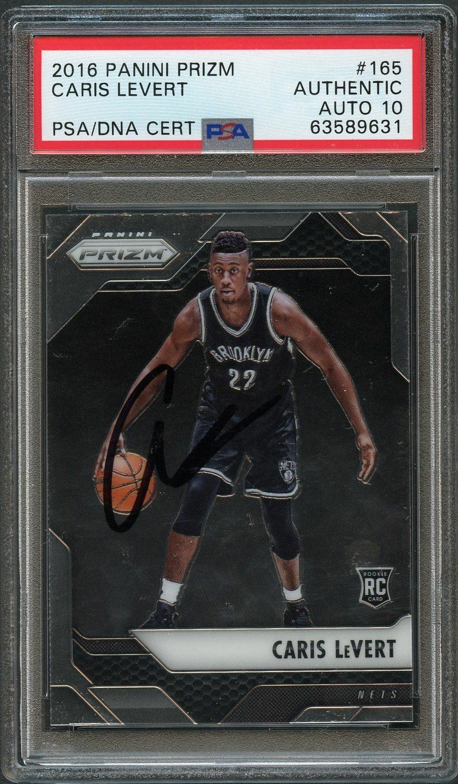 2016-17 Panini Prizm #165 Caris Levert Signed Card AUTO Grade 10 PSA Slabbed Net