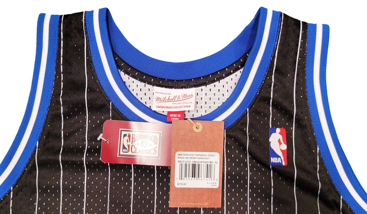 Magic Penny Hardaway Auto Black Blue M&N Fadeaway 94 HWC Swingman Jersey XL PSA