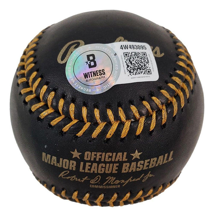 Eduardo Quintero Los Angeles Dodgers Signed Rawlings Black Leather Baseball BAS