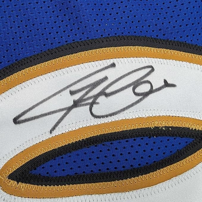 Framed Autographed/Signed Gilbert Arenas 35x39 Washington Blue Jersey COA