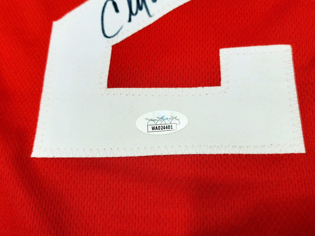 Houston Rockets Clyde Drexler Autographed Signed Red Jersey The Glide JSA