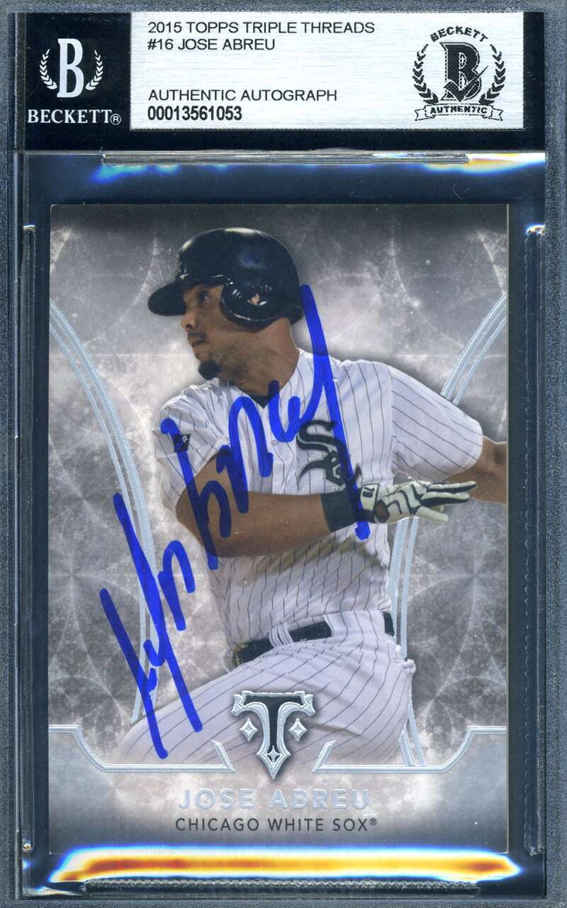 Jose Abreau Beckett Signed 2015 Topps Triple Threads   Autograph